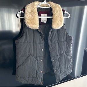 ONLY Vest Flannel Faux Fur M